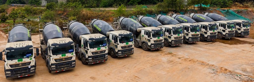 imachine concrete mixer truck yard