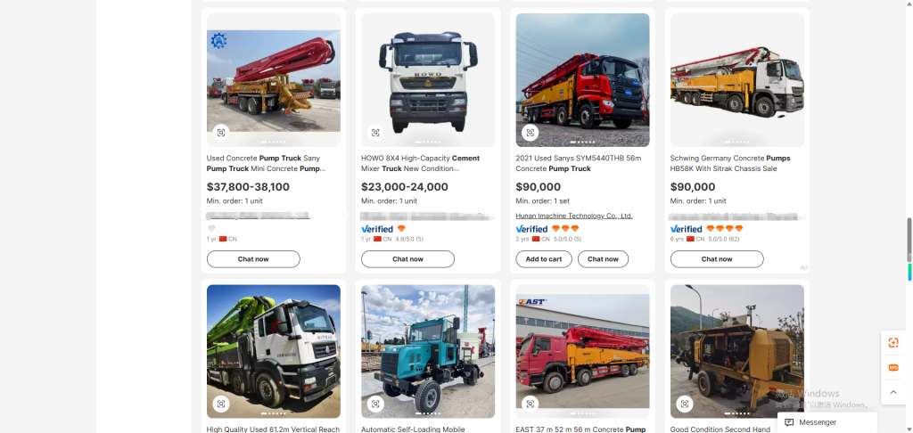 China’s Used Construction Machinery Exports on Alibaba