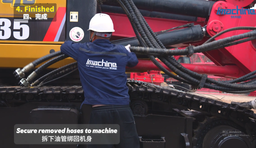 secure removed hoses to machine