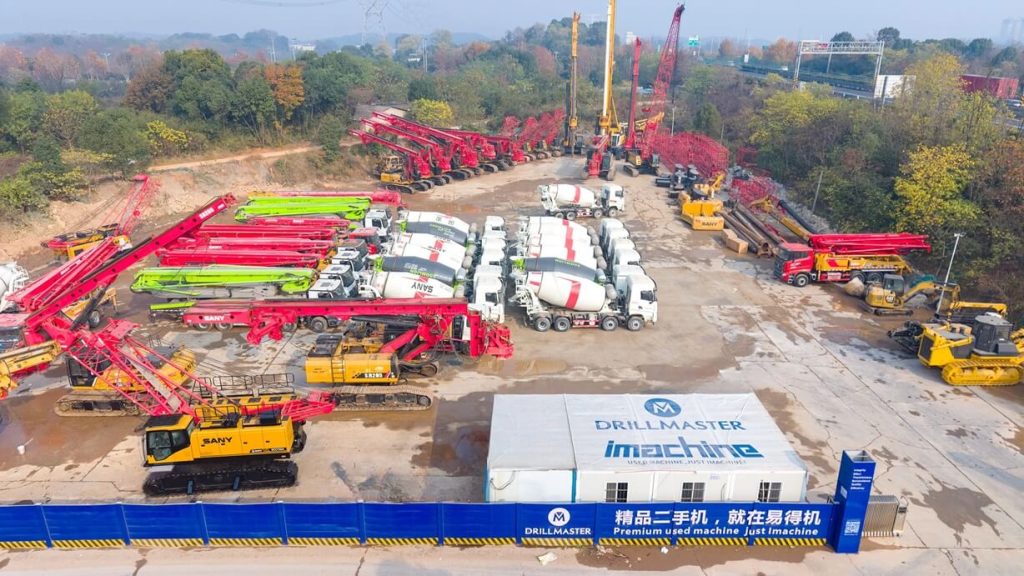 imachine concrete pump truck yard