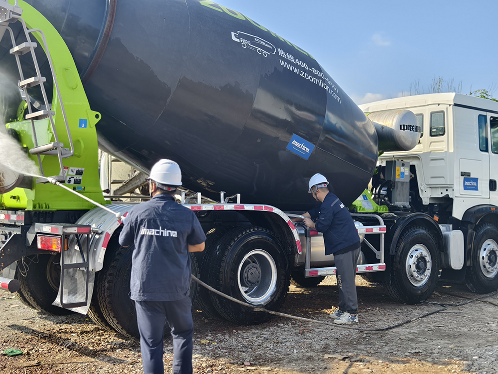 concrete mixer truck maintenance finished