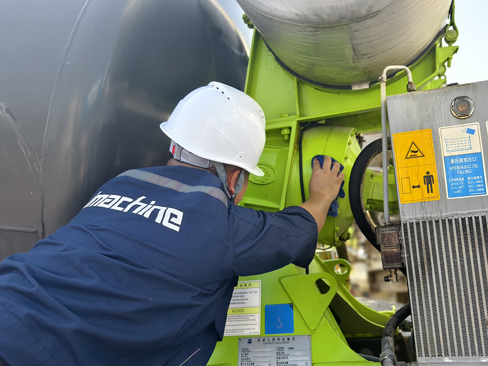concrete mixer truck maintenance finished
